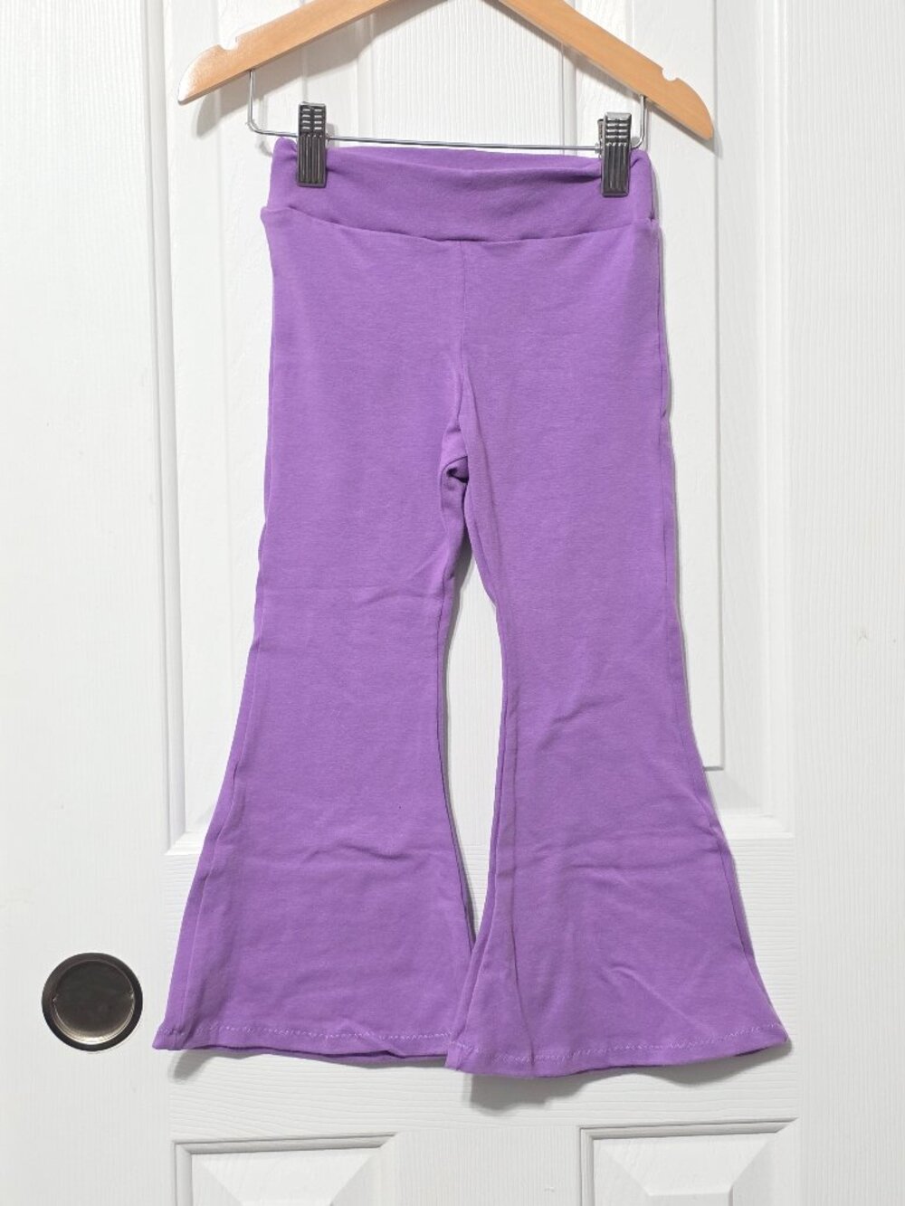 Toddler girl puple flare leggings, 3t